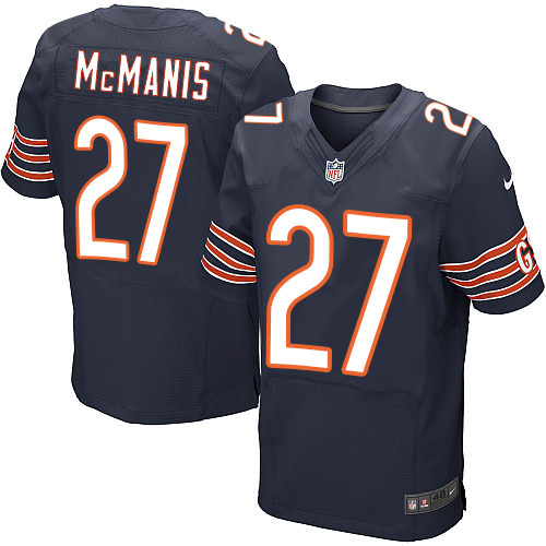 Men's Elite Sherrick McManis Nike Jersey Navy Blue Home - #27 NFL Chicago Bears